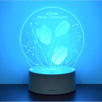 鬱金香小夜燈(【電池款+七色+USB插電】鬱金香1號) 