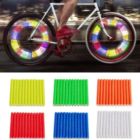 12Pcs Bicycle Wheel Spokes Reflective Sticker Colorful Tube Warning Safety Light DIY Cycling Reflector Reflective Safety Kit