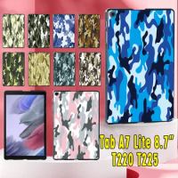 For Samsung Galaxy Tab A7 Lite 8.7 Inch SM-T220 SM-T225 Tablet Case Tab A7 Lite 2021 Camouflage Pattern Durable Slim Back Case