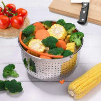 Kitchen Stainless Steel Steamer Basket with Silicone Covered Handle Instant Pot Accessories for 3/6/8 Qt Kitchen Pressure Cooker