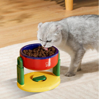 Mangkuk Kucing Tinggi Reka Bentuk Anti Muntah Cawan Penyedut ‌   Meningkat ‌   Mangkuk Makan & Air C