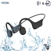 AIKSWE Bone Conduction Headphones IPX7 Waterproof Bluetooth Wireless Sports Earphones 32GB/MP3 Music Player Headset For Running