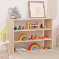 ins北歐風兒童書架 實木簡約儲物櫃 幼兒園兒童房玩具收納櫃 整理架