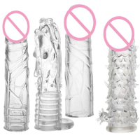 Reusable Condom Penis Sleeves Dragon Cock Ring Sleeves Penis Ring Extender Condom Cock Sleeve Sex Toys for Men Sex Products член