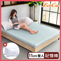 【LooCa】石墨烯EX防蹣11cm記憶床墊(雙人5尺-贈枕x2)