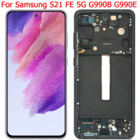 For Samsung S21 FE LCD Screen Display With Frame 6.4" Samsung S21FE 5G G990B G990E G990U Display LCD Replacement