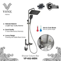 VONE Shower Tiang Rain Kamar Mandi Full Set Mixer Panas Dingin Stainless VP-602-MBN ( VONE PREMIUM )