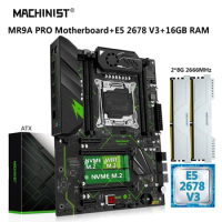 MACHINIST MR9A PRO X99 Motherboard Set E5 2678 V3 Kit xeon CPU LGA 2011-3 Processor 16G=2*8G DDR4 RAM 2666MHz Memory NVME M.2