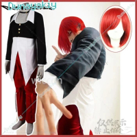 Anime Game King Of Fighters Cosplay Iori Yagami Costume Battle Uniform Suit Wigs For Halloween Chris