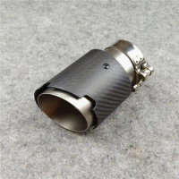 1 Pcs 304 Stainless Steel Carbon Fiber Rear Muffler Tip Car Universal Frosted Matte Tailpipe Nozzles For Akrapovic Exhaust Pipe