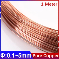 T2 100% Pure Copper Wire Copper Coil Conductive Copper Wire, Superfine, 0.1 0.2 0.3 0.4 0.5 1.0 1.5 2.0~5mm 1M/5M/ more
