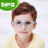 SECG Cute Detachable Flexible Soft Kids Glasses Frame Ultralight Silicone Children Glasses Optical S