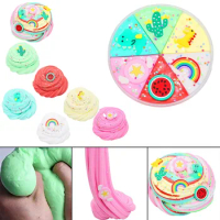 DIY 6 Color Slime Supplies Fruit Slime Aromatherapy Pressure Children Slime Cotton Mud Toy Interesting Funny Gifts Juguetes