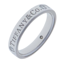 【二手名牌BRAND OFF】Tiffany & Co 蒂芬妮 銀色 PT950 鉑金 鑽石 T&CO 戒指