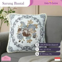 Tren-D-home sarung bantal kursi sofa vintage 45 cm x 45 cm tebal motif emboss jacquard klasik esteti