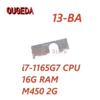 OUGEDA GPT30 LA-J475P M20692-601 M20692-001 For HP ENVY 13-BA 13-BA1002NS Laptop Motherboard i7-1165G7 CPU 16G RAM M450 2G