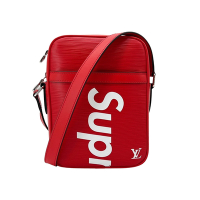 Louis Vuitton LV路易威登 Supreme 限量聯名款 EPI 牛皮斜背包(M53417-紅)