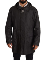 Mens Black Hooded Jacket JKT2925 in Black
