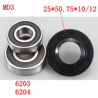 for Midea drum washing machine Water seal（25*50.75*10/12）+bearings 2 PCs（6203 6204）Oil seal Sealing ring parts