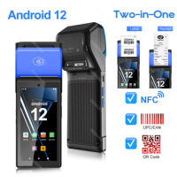 Android 12 POS PDA with 58mm Thermal Receipt Label Sticker Printer NFC 1D/2D QR Barcode Scanner Reader All in one Loyverse a
