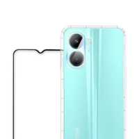 【T.G】realme C33 手機保護超值3件組(透明空壓殼+鋼化膜+鏡頭貼)