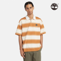 Timberland 男款小麥色條紋短袖Polo衫|A42E5P50