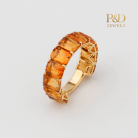 Citrine Royale ring แหวนพลอยแท้ Citrine น้ำหนักรวม 9.80ct ทอง9K