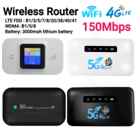 4G Wireless LTE Router 150Mbps 10000mAh Mini WiFi Router Car Cottage Mobile Wireless Hotspot with Sim Card Unlimited Internet