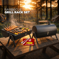 Outdoor Charcoal BBQ Grill Portable Double Sided Barbecue Grill| Charcoal BBQ