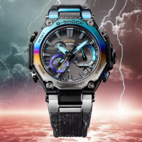 【CASIO 卡西歐】G-SHOCK MTG 暴風 追風者 彩虹錶圈 太陽能藍芽電波錶(MTG-B2000YST-1A)