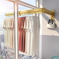 折疊晾衣架壁掛隱形晾衣桿陽臺外家用伸縮涼衣架小戶型曬衣桿。