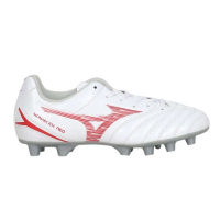 【MIZUNO 美津濃】21-24CM_MONARCIDA NEO III 男女兒童足球鞋-3E 白紅(P1GB242560)