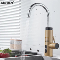 Kbxstart Electric Hot Water Faucet Kitchen Instant Water Heater Tap 3000W Heater Cold Heating Faucet Tankless Water Heater