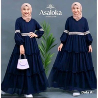 baju muslim gamis anak renda L putih