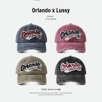 Mũ lưỡi trai Demin Orlando phối rách phong cách RETRO American