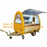 2.2M Mobile Food Cart for Sale Hamburgers Snack Coffee Hot Dog Food Trailer Chinese Food Vehicle with Ambient Light