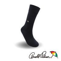 【Arnold Palmer】絲光刺繡微加束紳士襪-丈青(紳士襪/男襪/長襪)