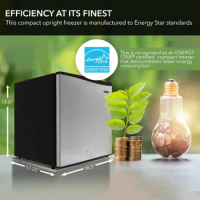 CUF-112SS Mini, 1.1 Cubic Foot Energy Star Rated Small Upright Freezer with Lock, Stainless Steel