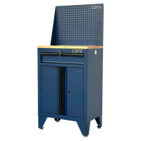 Tủ dụng cụ CSPS 61cm - 01 hộc kéo màu xanh dương kèm vách lưới ván gỗ và chân tủ