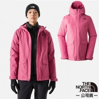 【The North Face】女 防水透氣保暖連帽三合一外套/夾克.風雨衣_5AY1-OHM 粉色