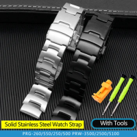 New Solid Stainless Steel Watchband For PROTREK Series Casio PRG-260/270/550 PRW-3500/2500/5100 Watch Band Strap Bracelet 18mm
