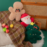 柔軟圣誕抱枕布娃娃玩偶姜餅人靠枕毛絨玩具平安夜圣誕節兒童禮物