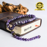 Tasbih Batu Alam Kecubung Ungu Amethyst Kalimantan ASLI 33 Butir