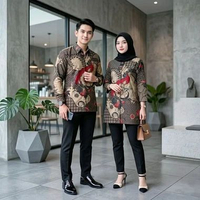 BATIK COUPLE ATASAN PRIA DAN WANITA BAHAN KATUN PREMIUM LAPIS FURING HERO TRIKOT R22 MEWAH EKSLUSIF 