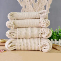 1-25M Natural Cotton Twisted Rope 1.5-20mm Macrame Cotton Cord Twine String DIY Craft Knitting Christmas Wedding Decor