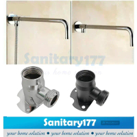 Tee wall shower STAINLESS 1/2in -bracket sambungan T tiang pipa wall shower hitam black tanpa bobok