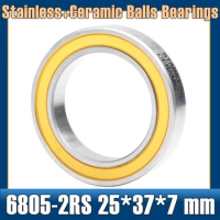 6805-2RS Stainless Bearing 25*37*7 mm ( 1 PC ) ABEC-5 6805 RS Bicycle BB Bracket Bottom 25 37 7 Ceramic Balls Bearings