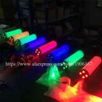 New Design RGB Colorful Handheld Led Co2 Gun Cryo LED Co2 Jet Machine Pistol Special Effects CO2 Cannon Guns With Gas Hose