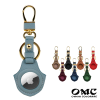 【OMC】AirTag 半開孔牛皮保護套/牛皮鑰匙圈/感應磁扣保護套2051(8色可選)