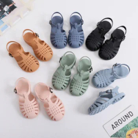 Child Beach Shoes for Sea Summer Girls Gladiator Sandals Baby Soft Non-slip Princess Jelly Shoes Boy Roman Flip-flops